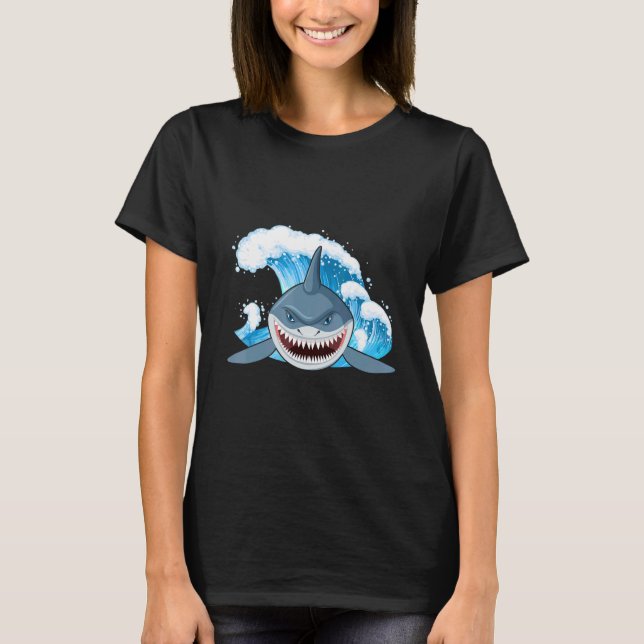orca plush shark shark women shark mouth T-Shirt (Front)