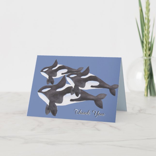 Orca Pod Thank You Note Card (Front)
