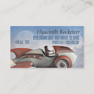 Orca Retro Rocket Business Cards