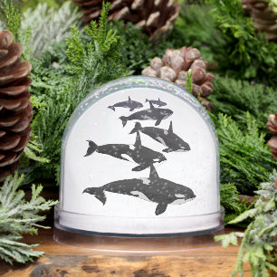 Orca Snow Globe Custom Killer Whale Snow Globe