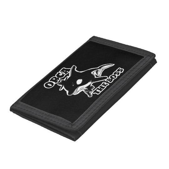 orca the boss cartoon style funny illustration tri-fold wallet