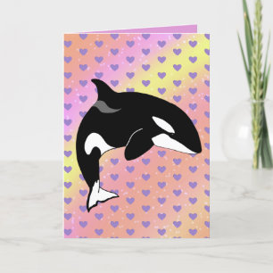 Orca Valentines Day Thank You Card