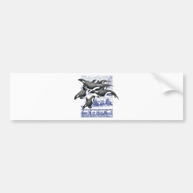 Orca Vintage Map II Bumper Sticker (Front)
