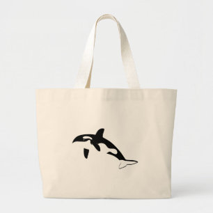 orca wal dolphin delphin schwertwal whale large tote bag