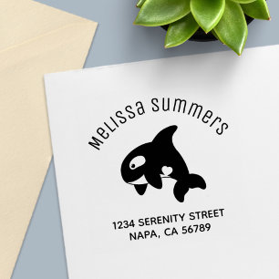 Orca Whale Arch Address Self-inking Stamp
