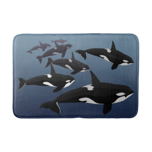 Orca Whale Bath Mat Killer Whale Art Bath Decor