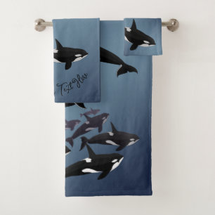 Orca Whale Bath Sets Killer Whales serviettes de b
