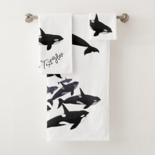 Orca Whale Bath Sets Killer Whales serviettes de b