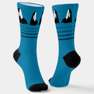 Orca Whale Bobbing Blue Ocean Socks