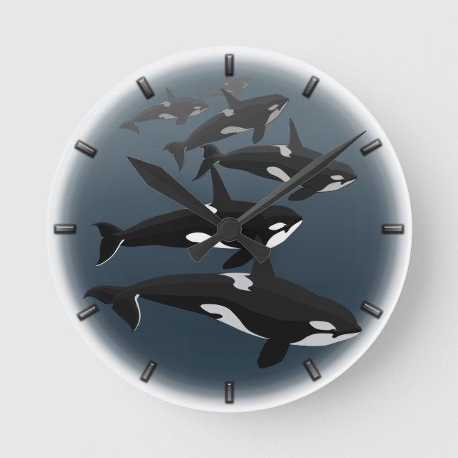 Orca Whale Clock Killer Whale Decor Whale Gifts (Front)