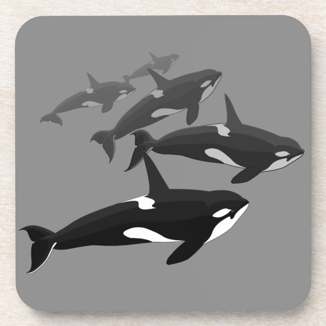 Orca Whale Dessous de verre Killer Whale Art Boiss (Devant)