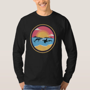 Orca & Whale Family Vintage Retro Art Killer Whale T-Shirt