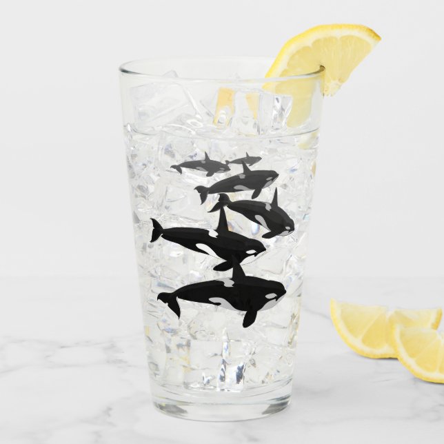 Orca Whale Glass Killer Whales Glasses Personalize (Back Ice)