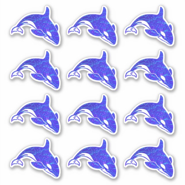 Orca Whale Holographic Water Stickers (Front)