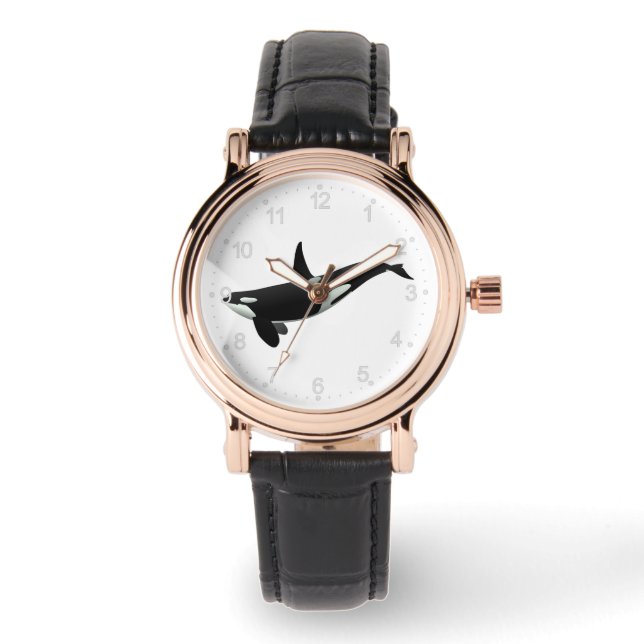 Orca whale illustration - Choose background colour Watch (Front)