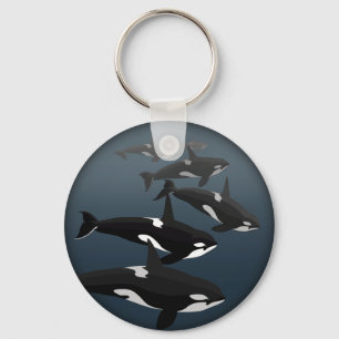 Orca Whale Keychain Personalized Whale Art Gifts
