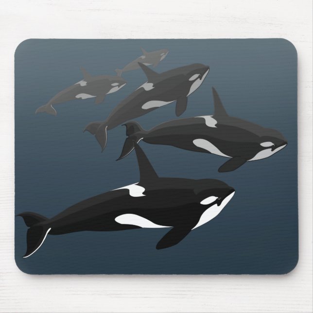 Orca Whale Mousepad Custom Killer Whale Mouse Pad (Front)