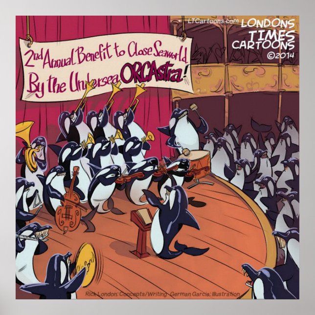 Orca Whale Orchestra Funny Poster (Front)
