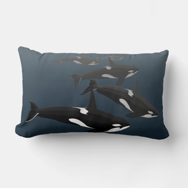 Orca Whale Pillow Killer Whale Art Throw Pillows (Front)