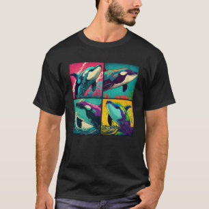 Orca Whale Pop Illustration Colourful Animal Women T-Shirt