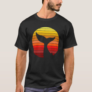 Orca Whale Tail Sunset Style Silhouette Colours T-Shirt
