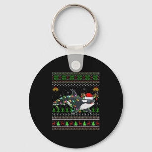 Orca Whale Ugly Christmas Sweaters Santa Sea Anima Keychain