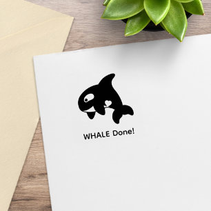 Orca Whale (Well) Done Rubber Stamp