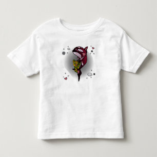Orca Whale with Teddy Bear in Space Graphic Design Toddler T-shirt