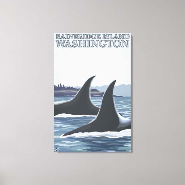 Orca Whales #1 - Bainbridge Island, Washington Canvas Print (Front)