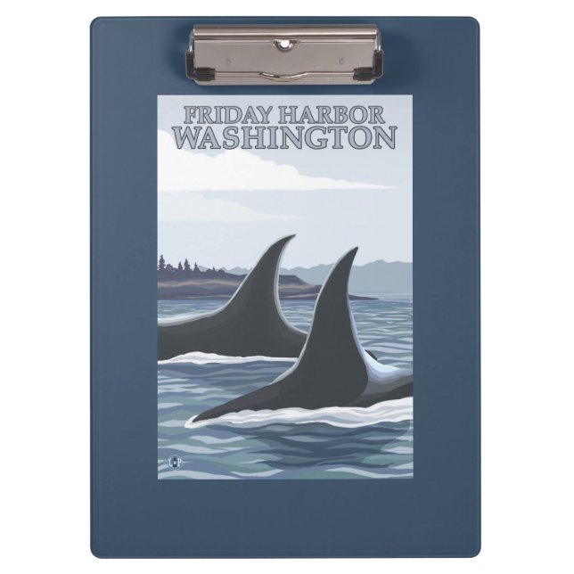 Orca Whales #1 - Friday Harbour, Washington Clipboard (Front)