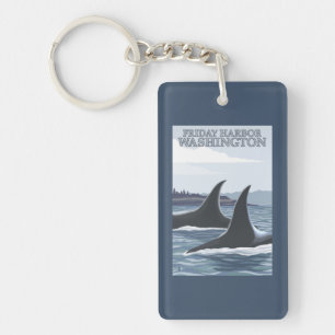 Orca Whales #1 - Friday Harbour, Washington Keychain
