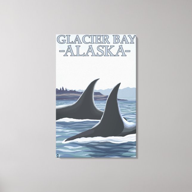 Orca Whales #1 - Glacier Bay, Alaska Canvas Print (Front)