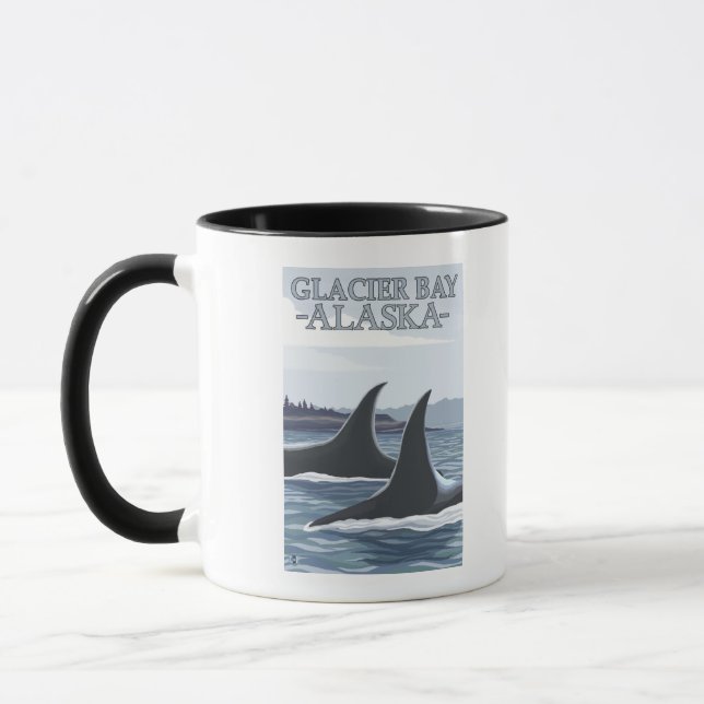 Orca Whales #1 - Glacier Bay, Alaska Mug (Left)