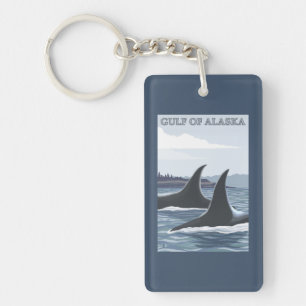 Orca Whales #1 - Gulf of Alaska Keychain