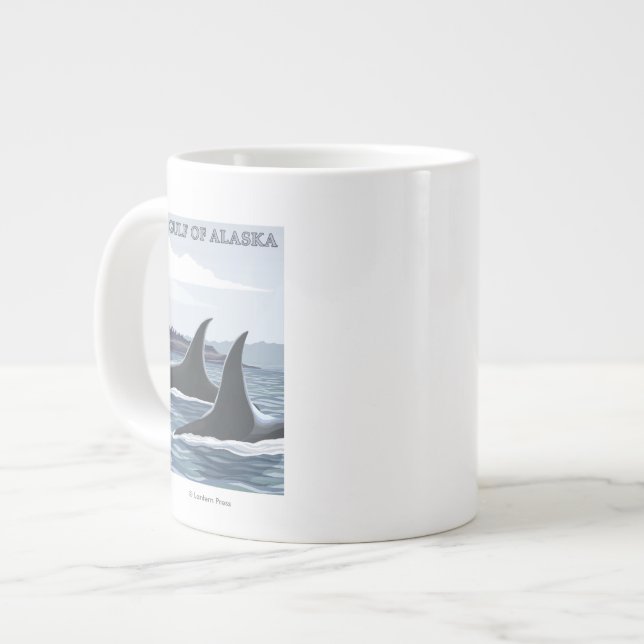 Orca Whales #1 - Gulf of Alaska Large Coffee Mug (Front Left)