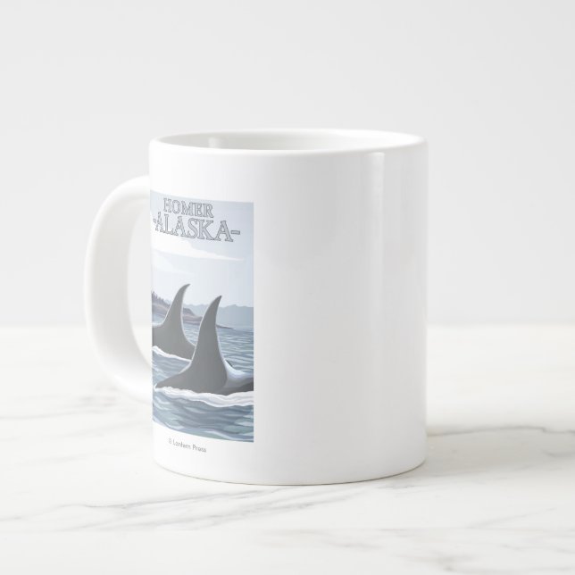 Orca Whales #1 - Homer, Alaska Large Coffee Mug (Front Left)
