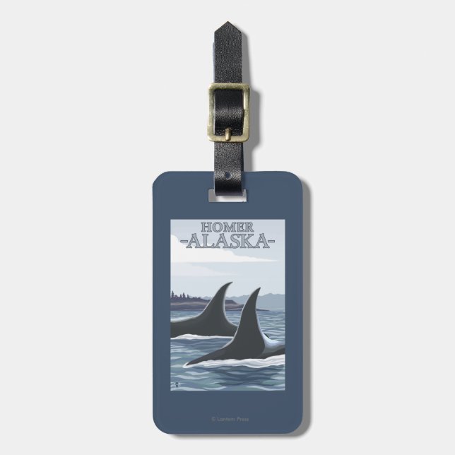 Orca Whales #1 - Homer, Alaska Luggage Tag (Front Vertical)