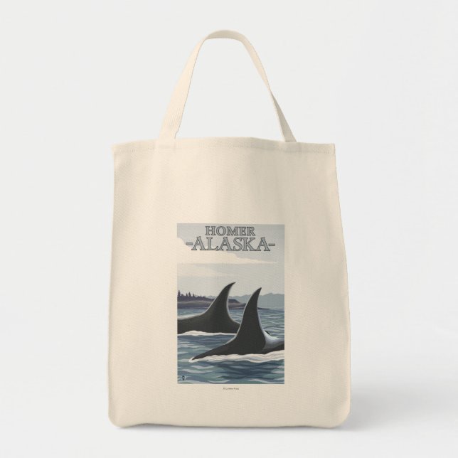 Orca Whales #1 - Homer, Alaska Tote Bag (Front)