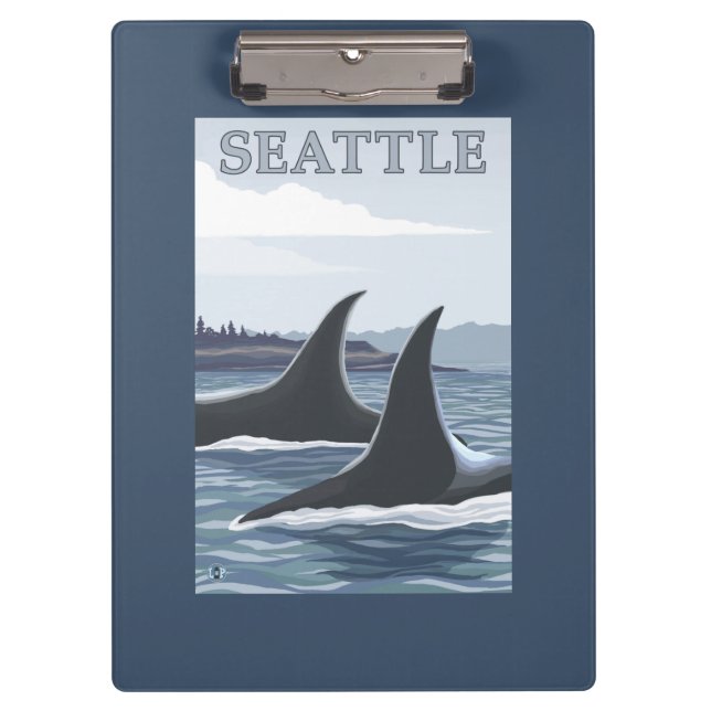 Orca Whales #1 - Seattle, Washington Clipboard (Front)