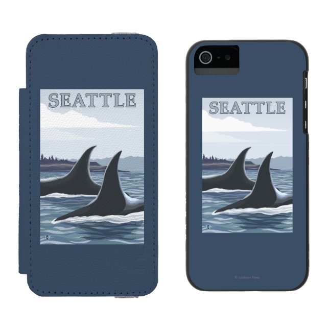 Orca Whales #1 - Seattle, Washington Incipio iPhone Wallet Case (Side by Side)