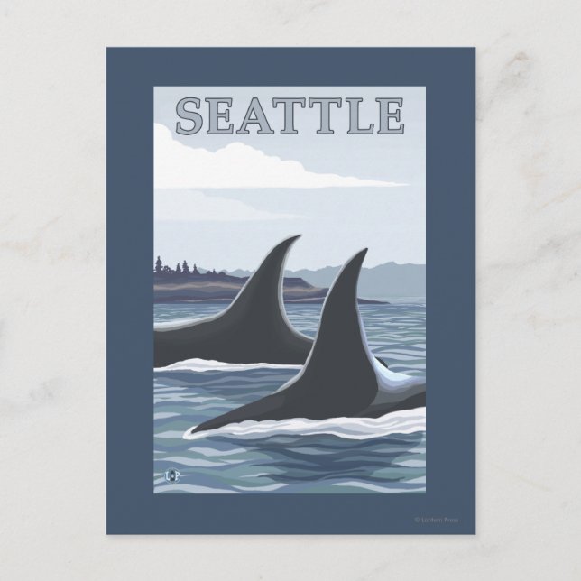 Orca Whales #1 - Seattle, Washington Postcard (Front)