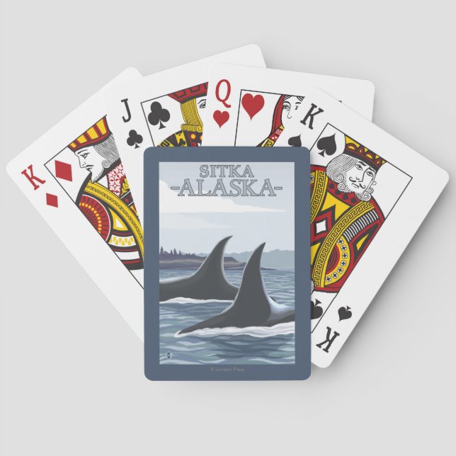 Orca Whales #1 - Sitka, Alaska Playing Cards (Back)
