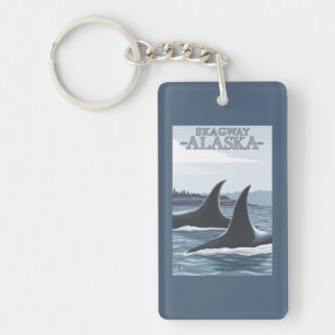 Orca Whales #1 - Skagway, Alaska Keychain