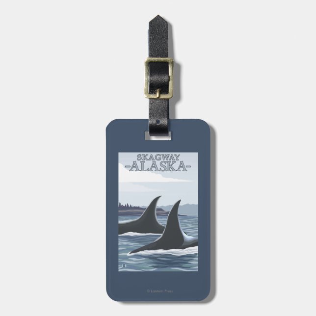 Orca Whales #1 - Skagway, Alaska Luggage Tag (Front Vertical)