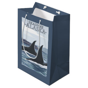 Orca Whales #1 - Skagway, Alaska Medium Gift Bag