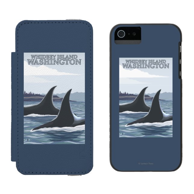 Orca Whales #1 - Whidbey, Washington Incipio iPhone Wallet Case (Side by Side)