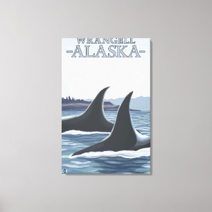 Orca Whales #1 - Wrangell, Alaska Canvas Print