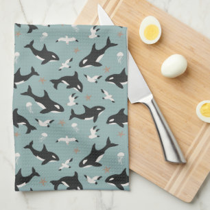 Orca Whales Kitchen Towel