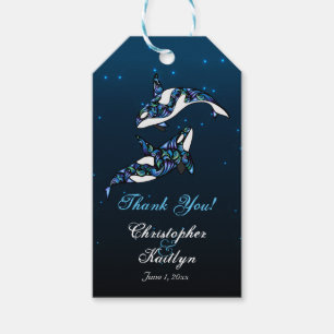 Orca Whales Mariage Merci Favoriser les étiquettes