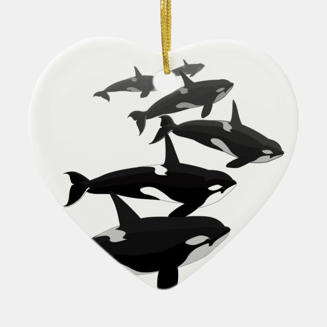 Orca Whales Ornament Personalized Whale Ornament (Front)